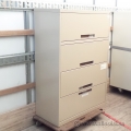 Sand 4 Drawer Flip Front Lateral File Cabinet, Locking